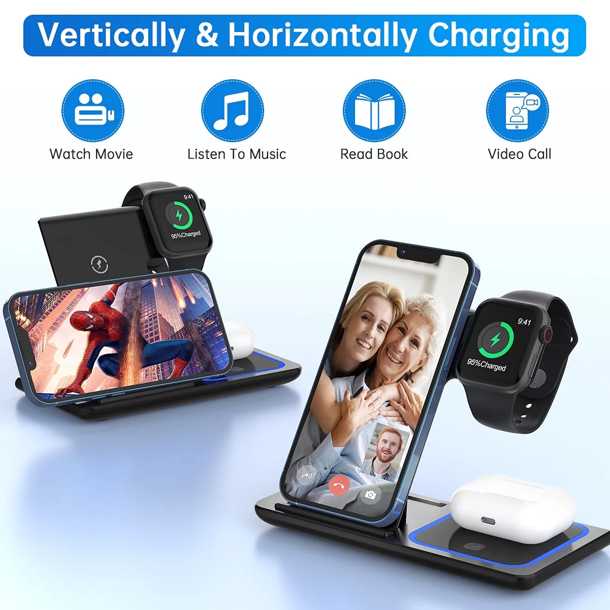 18W fast 3 in 1 wireless charger 